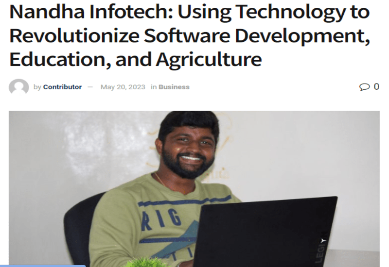 Revolution Using Technology|Technology to revolutionaze software Development,education,and Agriculture|Nandha Infotech